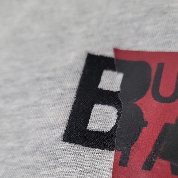 Balenciaga Light Gray Red Tape Graphic Tee - Picture 6 of 6